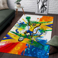 Personalized Brazil 6 Time World Football Champion 2026 Area Rug Hexa Brasil Jaguar Mascot - Graffiti Splash Art