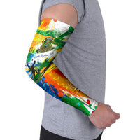 Personalized Brazil 6 Time World Football Champion 2026 Arm Sleeves Hexa Brasil Jaguar Mascot - Graffiti Splash Art