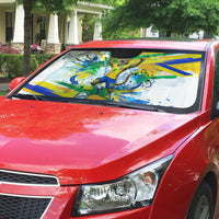 Personalized Brazil 6 Time World Football Champion 2026 Auto Sun Shade Hexa Brasil Jaguar Mascot - Graffiti Splash Art