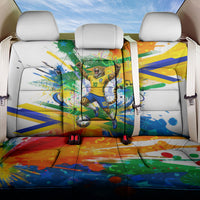 Personalized Brazil 6 Time World Football Champion 2026 Back Car Seat Cover Hexa Brasil Jaguar Mascot - Graffiti Splash Art