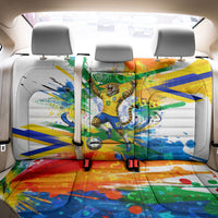 Personalized Brazil 6 Time World Football Champion 2026 Back Car Seat Cover Hexa Brasil Jaguar Mascot - Graffiti Splash Art