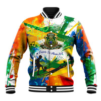 Personalized Brazil 6 Time World Football Champion 2026 Baseball Jacket Hexa Brasil Jaguar Mascot - Graffiti Splash Art