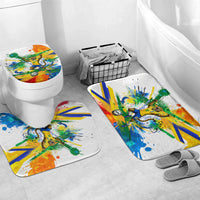 Personalized Brazil 6 Time World Football Champion 2026 Bathroom Set Hexa Brasil Jaguar Mascot - Graffiti Splash Art