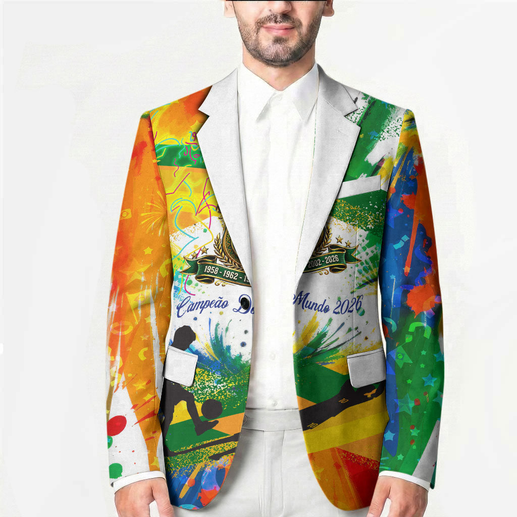 Personalized Brazil 6 Time World Football Champion 2026 Blazer Hexa Brasil Jaguar Mascot - Graffiti Splash Art