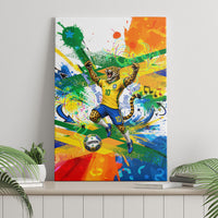Personalized Brazil 6 Time World Football Champion 2026 Canvas Wall Art Hexa Brasil Jaguar Mascot - Graffiti Splash Art