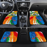 Personalized Brazil 6 Time World Football Champion 2026 Car Mats Hexa Brasil Jaguar Mascot - Graffiti Splash Art
