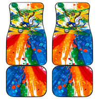Personalized Brazil 6 Time World Football Champion 2026 Car Mats Hexa Brasil Jaguar Mascot - Graffiti Splash Art