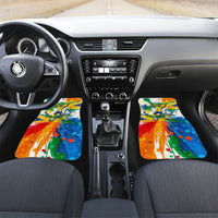 Personalized Brazil 6 Time World Football Champion 2026 Car Mats Hexa Brasil Jaguar Mascot - Graffiti Splash Art