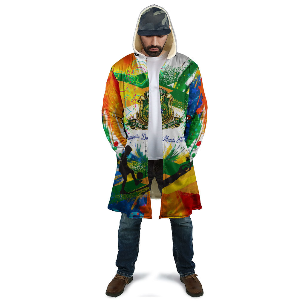 Personalized Brazil 6 Time World Football Champion 2026 Cloak Hexa Brasil Jaguar Mascot - Graffiti Splash Art