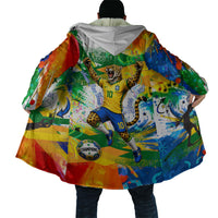 Personalized Brazil 6 Time World Football Champion 2026 Cloak Hexa Brasil Jaguar Mascot - Graffiti Splash Art