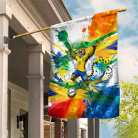 Personalized Brazil 6 Time World Football Champion 2026 Garden Flag Hexa Brasil Jaguar Mascot - Graffiti Splash Art