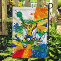 Personalized Brazil 6 Time World Football Champion 2026 Garden Flag Hexa Brasil Jaguar Mascot - Graffiti Splash Art