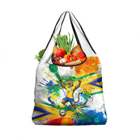 Personalized Brazil 6 Time World Football Champion 2026 Grocery Bag Hexa Brasil Jaguar Mascot - Graffiti Splash Art