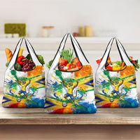 Personalized Brazil 6 Time World Football Champion 2026 Grocery Bag Hexa Brasil Jaguar Mascot - Graffiti Splash Art