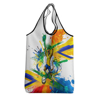 Personalized Brazil 6 Time World Football Champion 2026 Grocery Bag Hexa Brasil Jaguar Mascot - Graffiti Splash Art