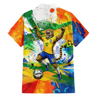 Personalized Brazil 6 Time World Football Champion 2026 Hawaiian Shirt Hexa Brasil Jaguar Mascot - Graffiti Splash Art