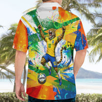 Personalized Brazil 6 Time World Football Champion 2026 Hawaiian Shirt Hexa Brasil Jaguar Mascot - Graffiti Splash Art