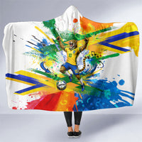 Personalized Brazil 6 Time World Football Champion 2026 Hooded Blanket Hexa Brasil Jaguar Mascot - Graffiti Splash Art