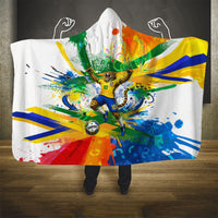 Personalized Brazil 6 Time World Football Champion 2026 Hooded Blanket Hexa Brasil Jaguar Mascot - Graffiti Splash Art