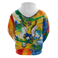 Personalized Brazil 6 Time World Football Champion 2026 Hoodie Hexa Brasil Jaguar Mascot - Graffiti Splash Art