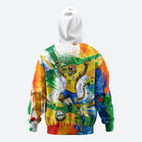 Personalized Brazil 6 Time World Football Champion 2026 Hoodie Hexa Brasil Jaguar Mascot - Graffiti Splash Art