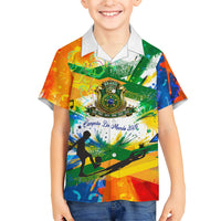 Personalized Brazil 6 Time World Football Champion 2026 Kid Hawaiian Shirt Hexa Brasil Jaguar Mascot - Graffiti Splash Art