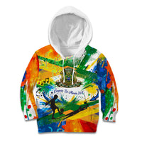 Personalized Brazil 6 Time World Football Champion 2026 Kid Hoodie Hexa Brasil Jaguar Mascot - Graffiti Splash Art