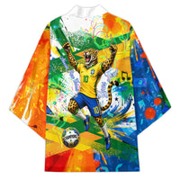 Personalized Brazil 6 Time World Football Champion 2026 Kimono Hexa Brasil Jaguar Mascot - Graffiti Splash Art