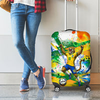 Personalized Brazil 6 Time World Football Champion 2026 Luggage Cover Hexa Brasil Jaguar Mascot - Graffiti Splash Art