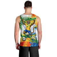Personalized Brazil 6 Time World Football Champion 2026 Men Tank Top Hexa Brasil Jaguar Mascot - Graffiti Splash Art