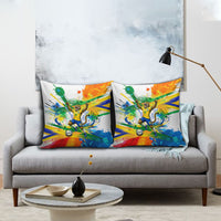 Personalized Brazil 6 Time World Football Champion 2026 Pillow Cover Hexa Brasil Jaguar Mascot - Graffiti Splash Art