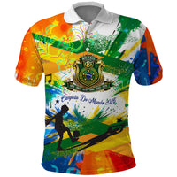 Personalized Brazil 6 Time World Football Champion 2026 Polo Shirt Hexa Brasil Jaguar Mascot - Graffiti Splash Art