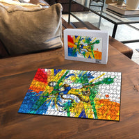 Personalized Brazil 6 Time World Football Champion 2026 Puzzle Hexa Brasil Jaguar Mascot - Graffiti Splash Art