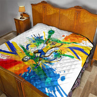 Personalized Brazil 6 Time World Football Champion 2026 Quilt Hexa Brasil Jaguar Mascot - Graffiti Splash Art