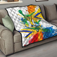 Personalized Brazil 6 Time World Football Champion 2026 Quilt Hexa Brasil Jaguar Mascot - Graffiti Splash Art