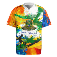 Personalized Brazil 6 Time World Football Champion 2026 Rugby Jersey Hexa Brasil Jaguar Mascot - Graffiti Splash Art