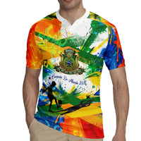 Personalized Brazil 6 Time World Football Champion 2026 Rugby Jersey Hexa Brasil Jaguar Mascot - Graffiti Splash Art