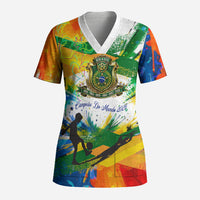 Personalized Brazil 6 Time World Football Champion 2026 Scrub Top Hexa Brasil Jaguar Mascot - Graffiti Splash Art