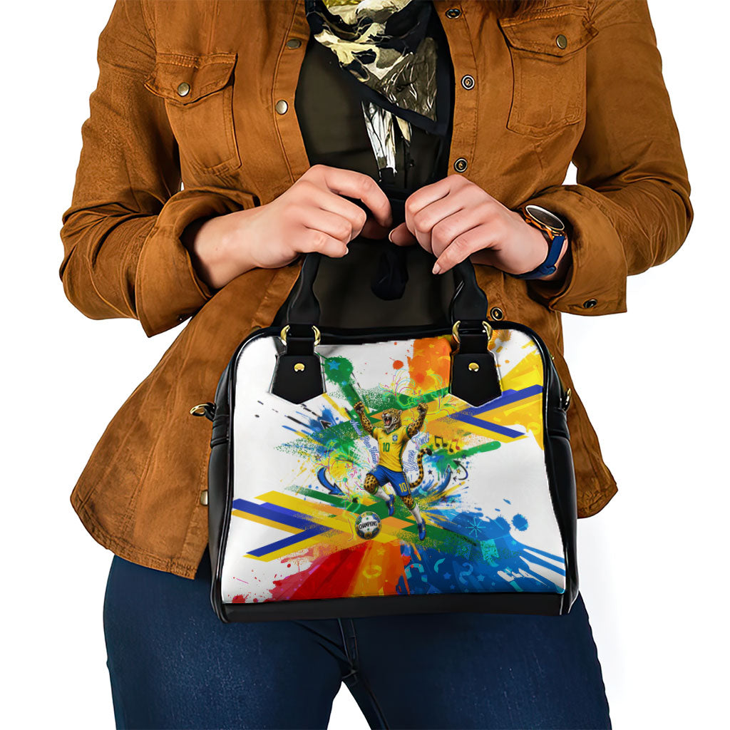 Personalized Brazil 6 Time World Football Champion 2026 Shoulder Handbag Hexa Brasil Jaguar Mascot - Graffiti Splash Art