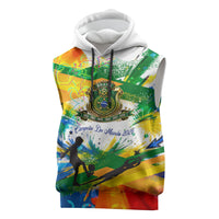 Personalized Brazil 6 Time World Football Champion 2026 Sleeveless Hoodie Hexa Brasil Jaguar Mascot - Graffiti Splash Art