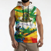 Personalized Brazil 6 Time World Football Champion 2026 Sleeveless Hoodie Hexa Brasil Jaguar Mascot - Graffiti Splash Art