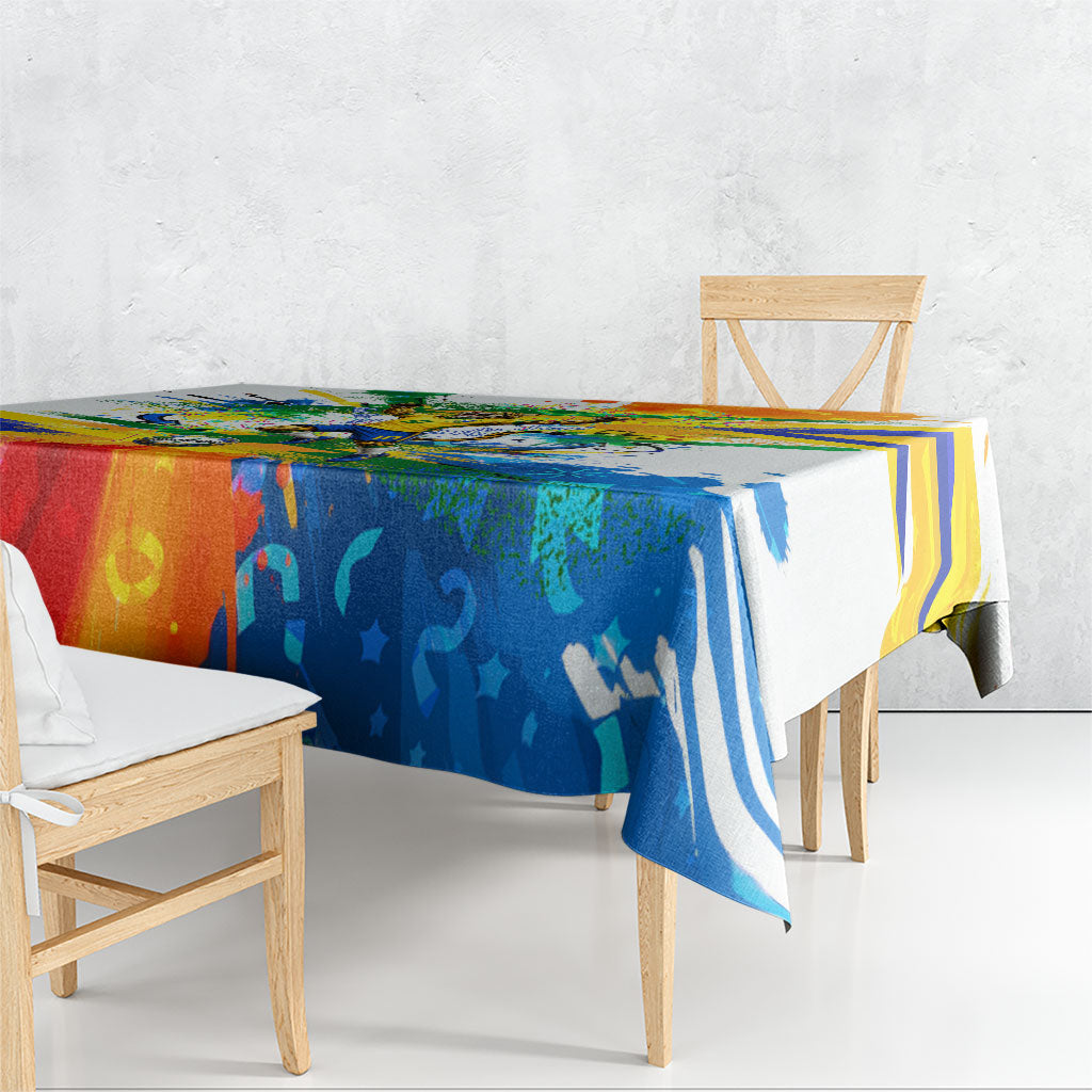 Personalized Brazil 6 Time World Football Champion 2026 Tablecloth Hexa Brasil Jaguar Mascot - Graffiti Splash Art