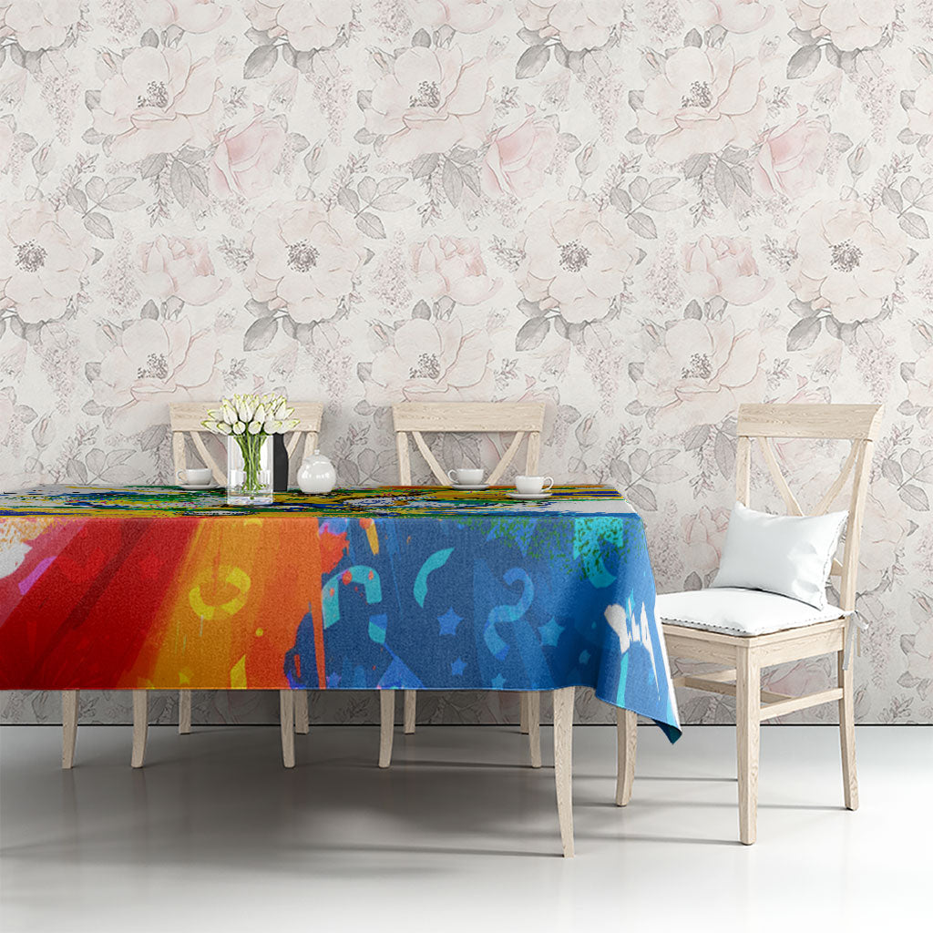 Personalized Brazil 6 Time World Football Champion 2026 Tablecloth Hexa Brasil Jaguar Mascot - Graffiti Splash Art