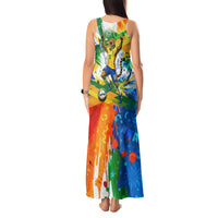 Personalized Brazil 6 Time World Football Champion 2026 Tank Maxi Dress Hexa Brasil Jaguar Mascot - Graffiti Splash Art