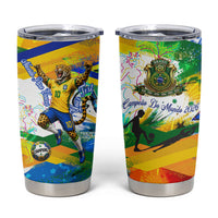 Personalized Brazil 6 Time World Football Champion 2026 Tumbler Cup Hexa Brasil Jaguar Mascot - Graffiti Splash Art
