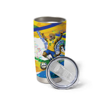 Personalized Brazil 6 Time World Football Champion 2026 Tumbler Cup Hexa Brasil Jaguar Mascot - Graffiti Splash Art