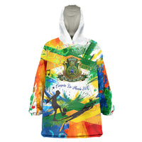 Personalized Brazil 6 Time World Football Champion 2026 Wearable Blanket Hoodie Hexa Brasil Jaguar Mascot - Graffiti Splash Art