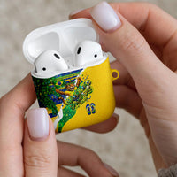 Brazil Football World Champions 2026 AirPods Case Brasil Futebol - Jaguar Mascot - Vibrant Carnival Style