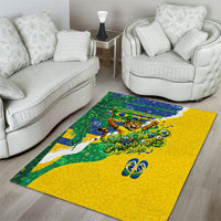 Brazil Football World Champions 2026 Area Rug Brasil Futebol - Jaguar Mascot - Vibrant Carnival Style