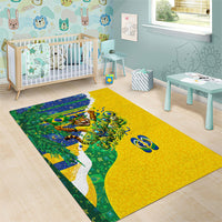 Brazil Football World Champions 2026 Area Rug Brasil Futebol - Jaguar Mascot - Vibrant Carnival Style